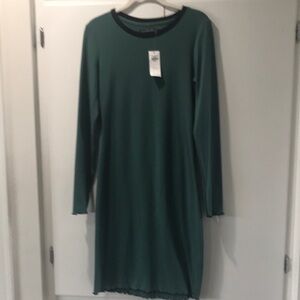 Abercrombie & Fitch Jersey Elegant Green Long Sleeve Dress MT